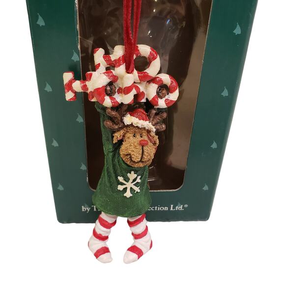 HoHoHo Hanging Moose Boyds Bears Resin Ornament #25016 Christmas Ornament - Picture 4 of 12